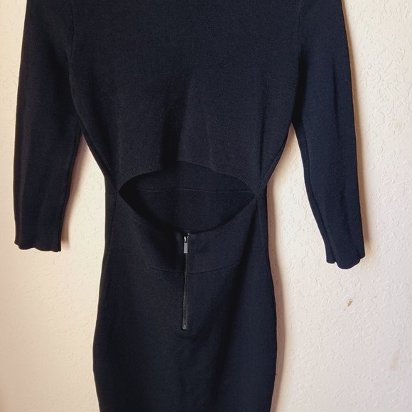 Black Rachel Roy midi dress with open back cut out. - Picture 5 of 8